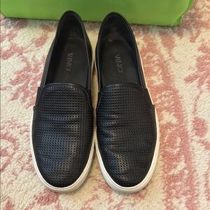 Vince Black Slip-On Leather Blair Sneaker